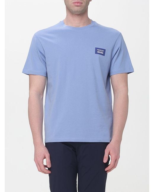 Save The Duck Blue Cotton T-Shirt With Logo for men