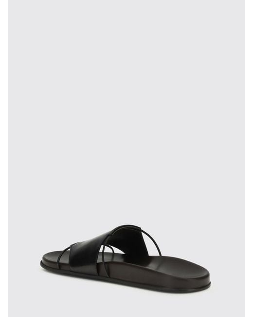 The Row White Vivienne Leather Sliders