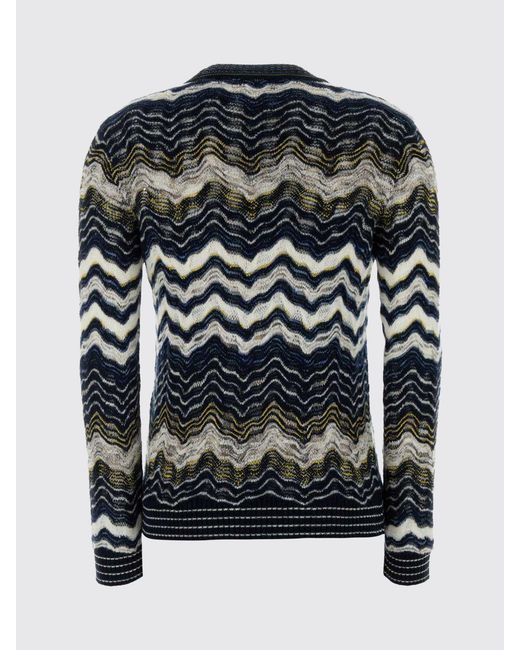 Missoni Black Multicolour Zig-Zag Wool Blend Slim Fit Jumper