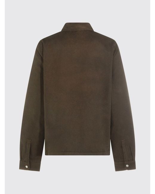 Rick Owens Brown Cotton Shirt Jacket for men