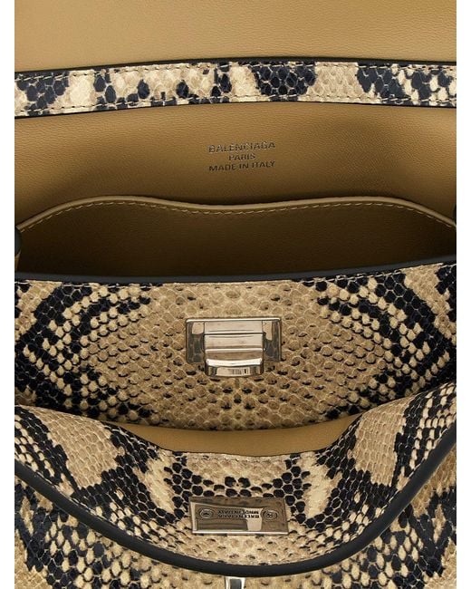 Balenciaga Metallic Rodeo Python Print Leather Bag