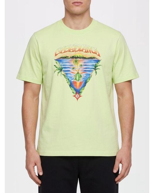 Casablanca Green Printed Organic Cotton T-Shirt for men