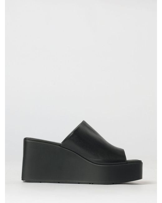 Vic Matié Black Vic MatiÉ Leather Wedge Sandals