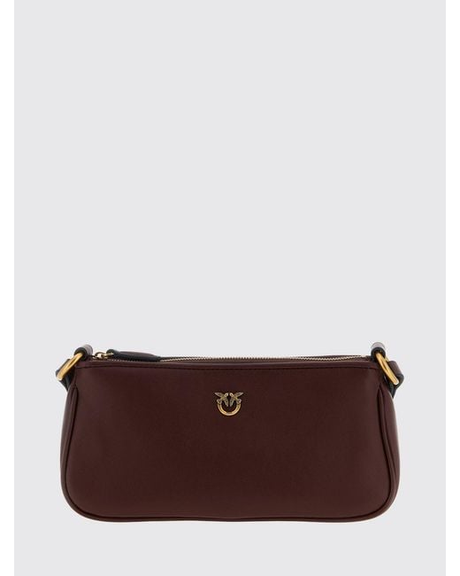 Pinko Brown Mini Half Moon Leather Bag