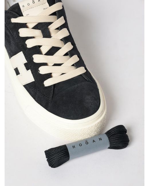 Hogan White Crosswind Platform Suede Sneakers