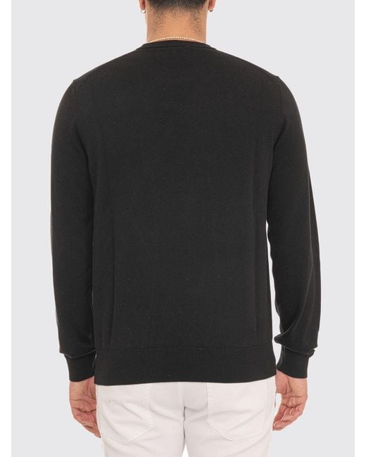 Boss Black Cotton And Cashmere Crew Neck Sweater for men