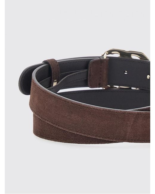 Gucci Brown Gg Marmont Schmaler Wildledergürtel Mit Gg-Schnalle