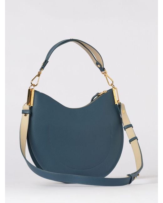 Coccinelle Blue Hobo Sunup Grained Leather Bag