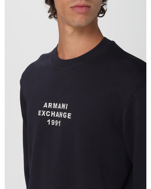 Felpa A Girocollo Con Logo di ARMANI EXCHANGE in Blue da Uomo