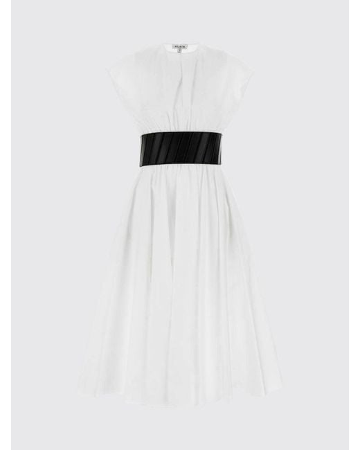 Alaïa White Cotton Midi Dress