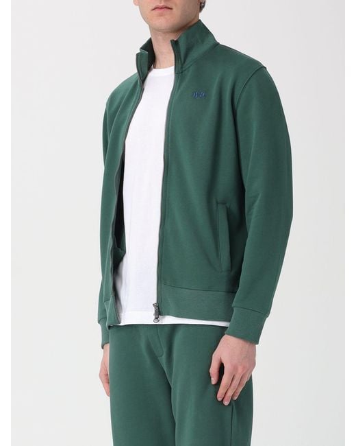 La Martina Green Cotton Zip Up Sweatshirt for men