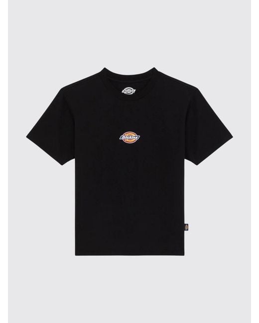 Dickies Black Maple Valley Cropped Cotton T-Shirt With Printed Logo