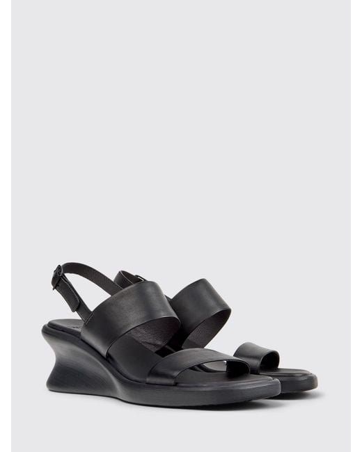 Camper White Louise Leather Wedge Sandal