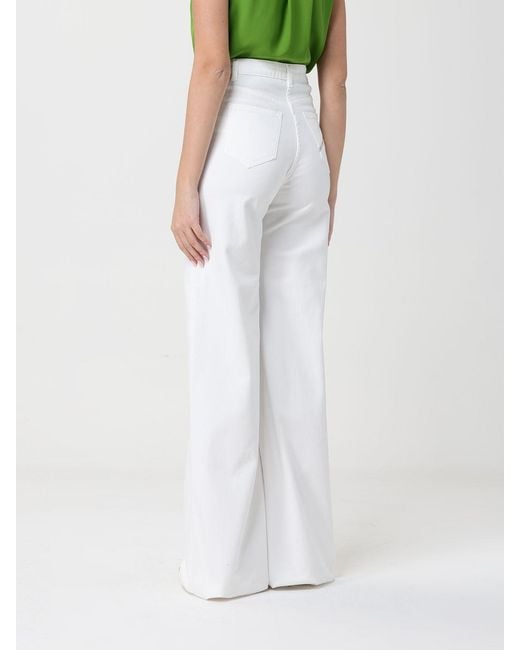 Elisabetta Franchi White Flared Stretch Denim Jeans