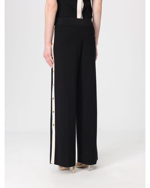 Elisabetta Franchi Black Viscose Knit Palazzo Trousers