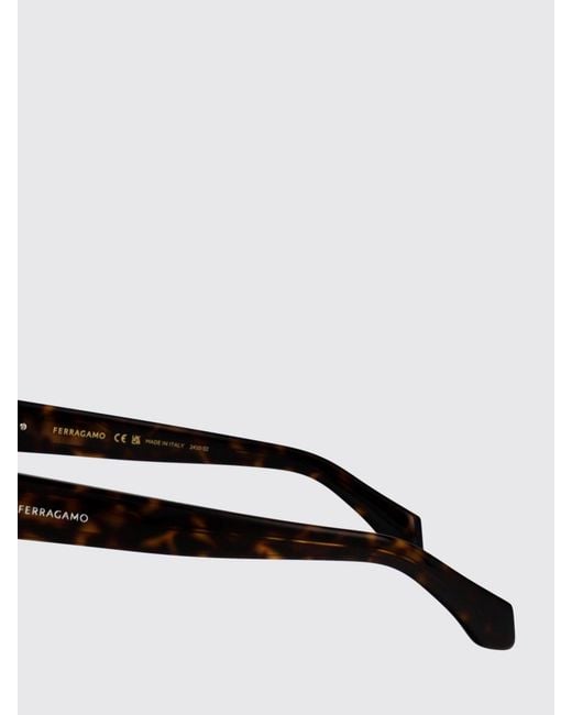Ferragamo Black Rectangular Acetate Aviator Sunglasses With Logo for men