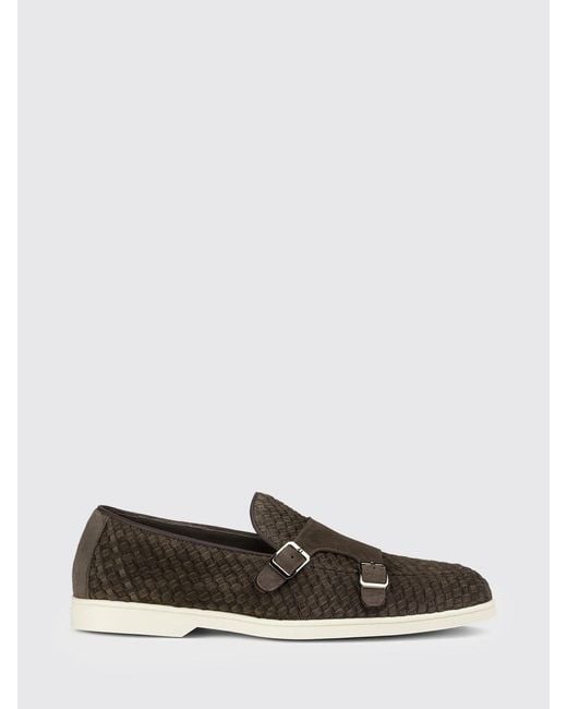 Doucal's White Woven Suede Monk Strap for men