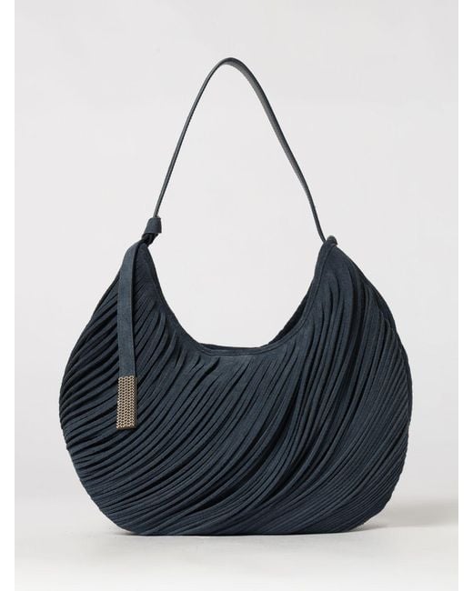 Emporio Armani Blue Suede Leather Shoulder Bag With Internal Pouch