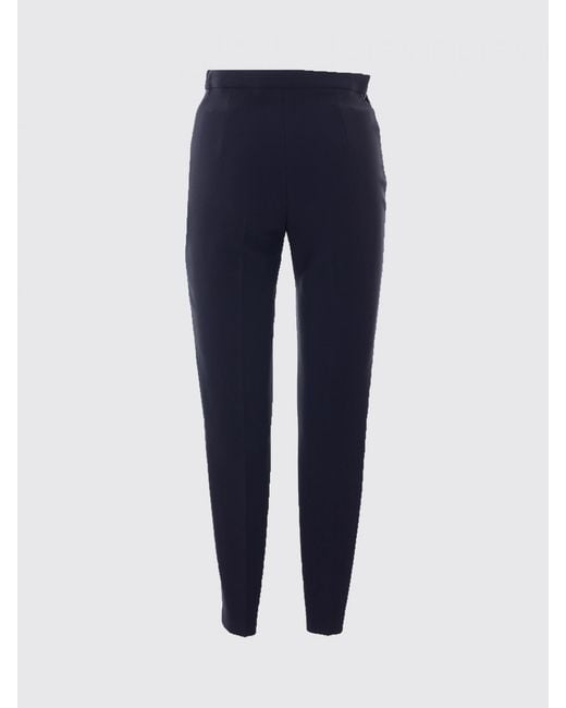 Elisabetta Franchi Blue High-Waisted Skinny Crêpe Trousers With Flap Pockets