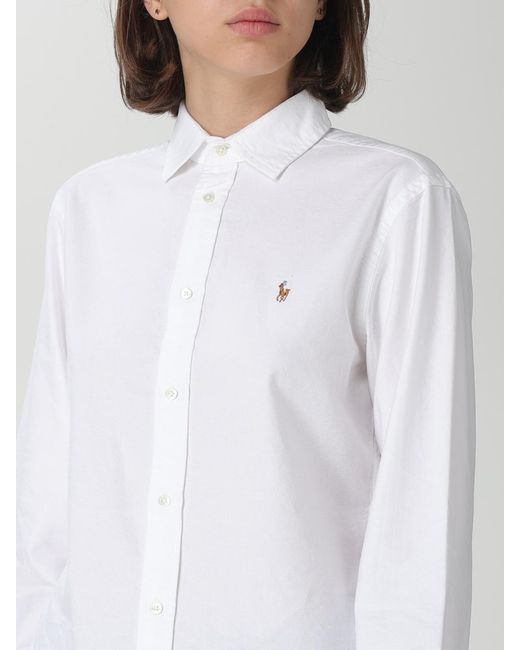 Polo Ralph Lauren White Camicia Oxford Classic-fit