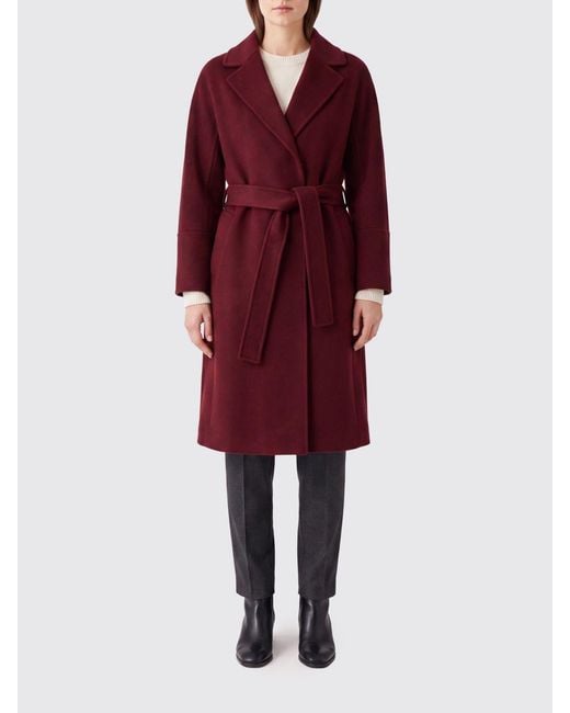 Max Mara Red Knee-Length Robe Coat