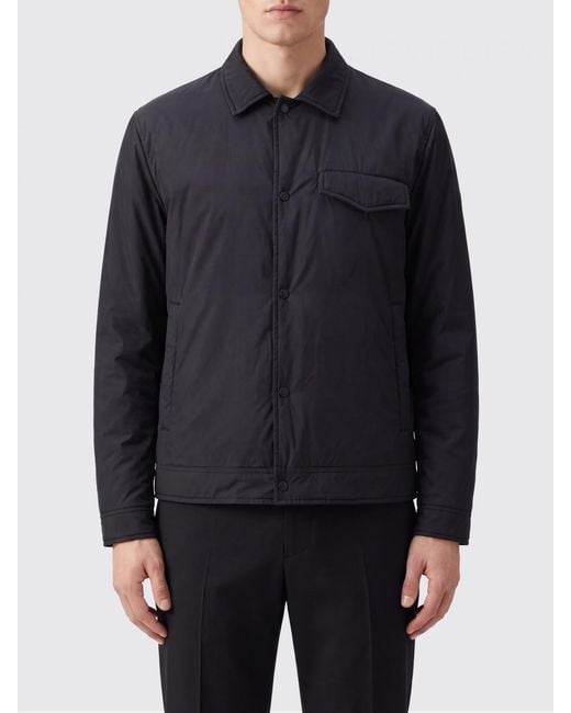 Herno Blue Padded Technical Fabric Shirt Jacket With Flap Pockets for men