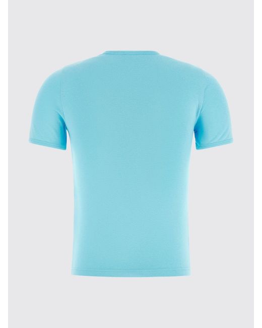 Courreges Blue CourrÈ Ges Cotton T-Shirts With Mini Logo