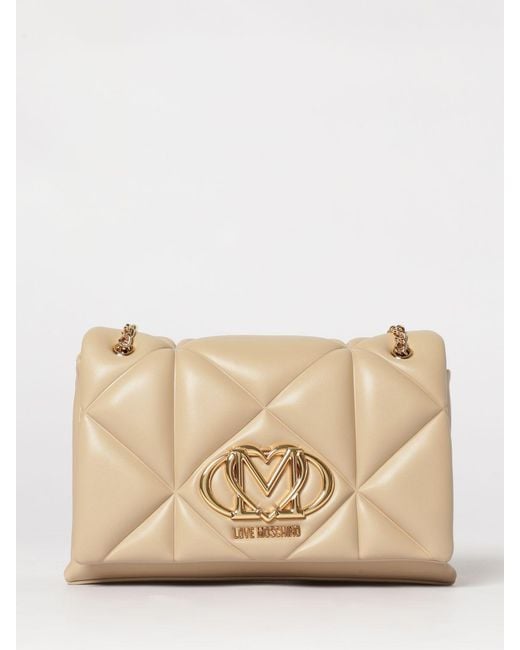 Love Moschino Natural Quilted Faux Leather Bag