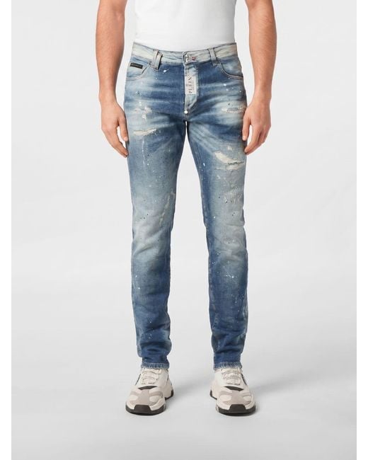 Philipp Plein Blue Denim Slim Fit Jeans for men