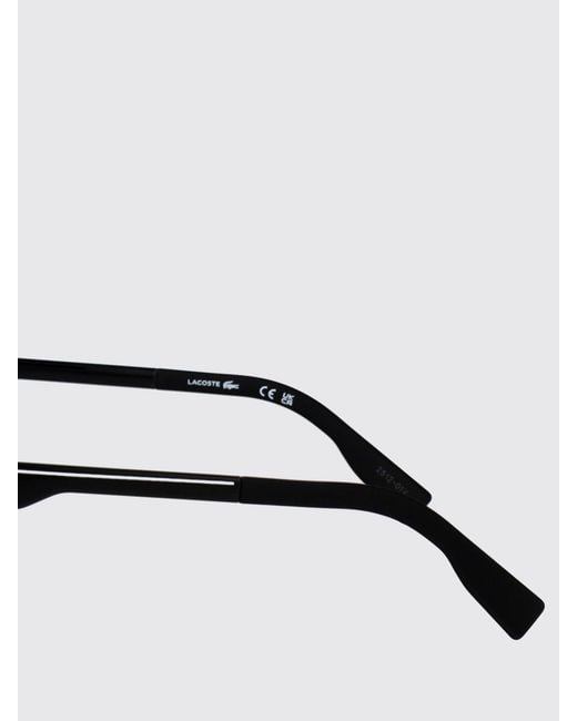 Lacoste White Tortoiseshell Acetate Aviator Sunglasses With Monogram Logo for men