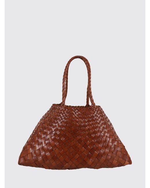 Dragon Diffusion Brown Santa Croce Big Woven Leather Bag