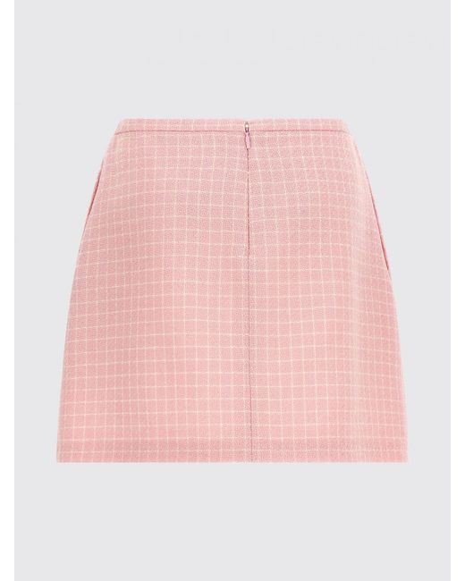 Versace Pink Virgin Wool Plaid Mini Skirt