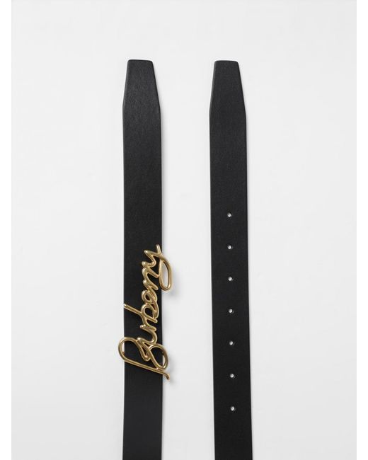 Burberry White Signature Buckle Leather Belt