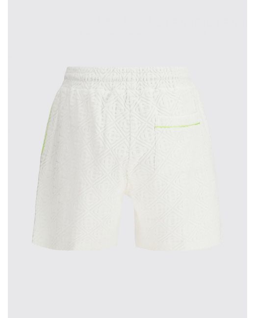 Casablanca White Cotton Terry Shorts for men