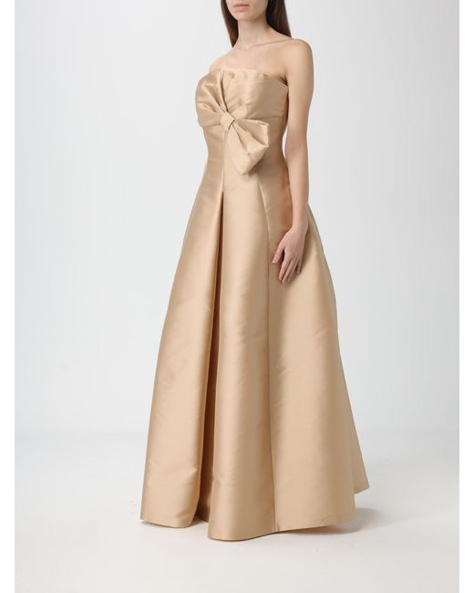 Alberta Ferretti Natural Mikado Evening Dress