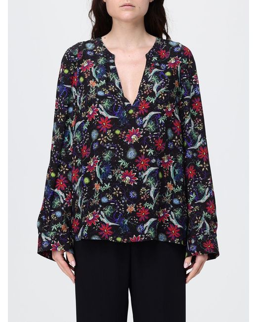 Zadig & Voltaire Black Zadig &Amp Voltaire Torny Floral Blouse With V-Neck