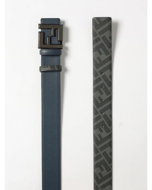 Fendi Blue Ff Squared Reversible Belt for men