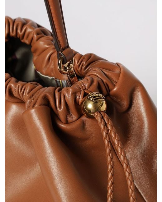 Etro Brown Kalispera Large Leather Shoulder Bag With Tassels
