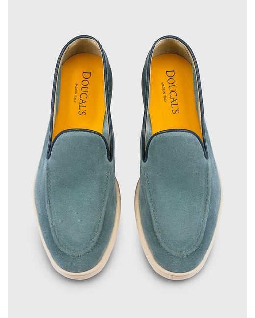 Doucal's Blue Suede Loafers