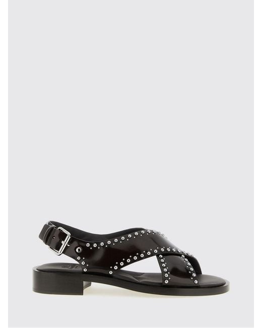Church's White Brushed Leather Sandal With Studs