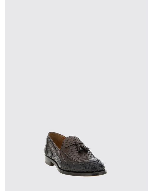 Doucal's White Woven Calfskin Leather Loafers With Tassels And Leather Sole for men