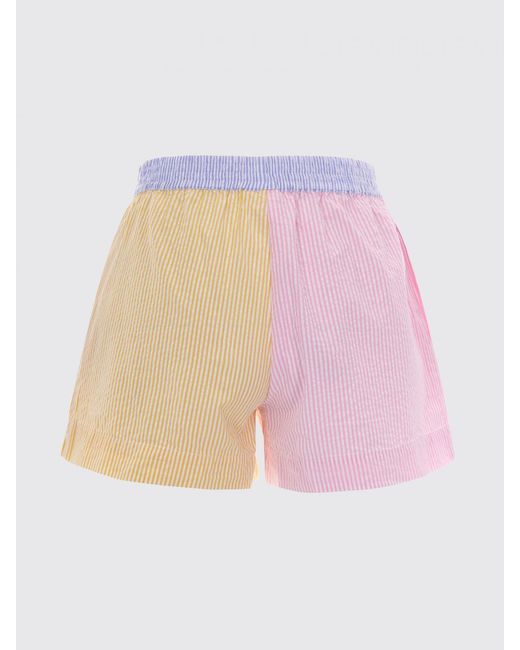 Mc2 Saint Barth Pink Striped Cotton Shorts