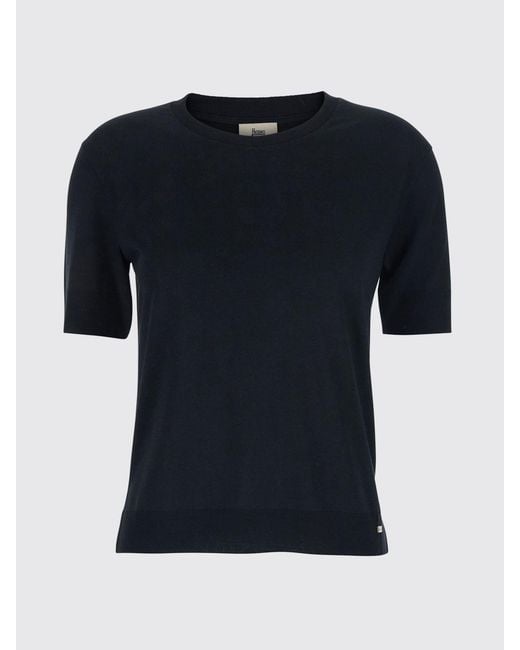 Herno Blue Short-Sleeved Crewneck T-Shirt