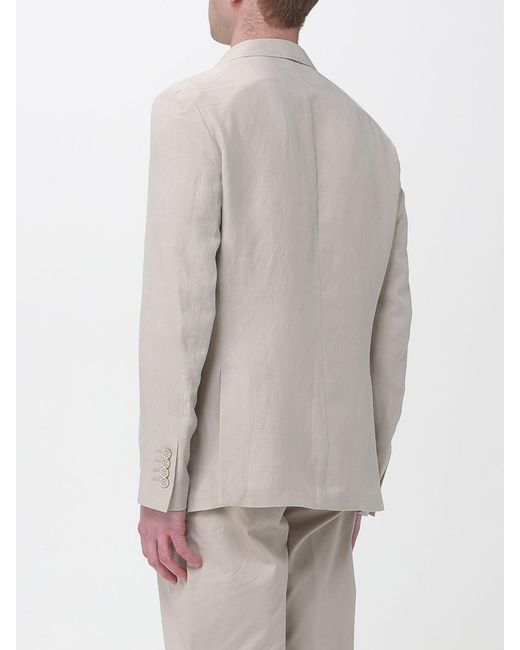 Eleventy Gray Deconstructed Single Breasted Linen And Cotton Blazer for men