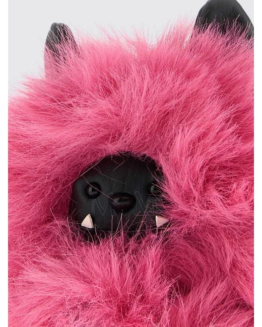 MCM Pink Faux Fur Keychain