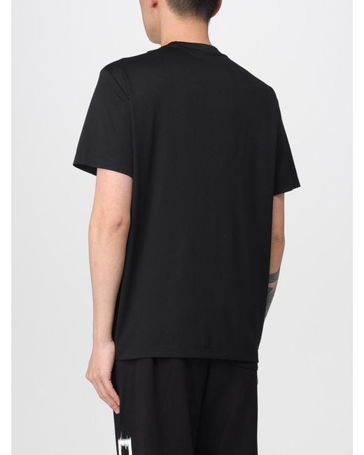EA7 Black Cotton T-Shirt With Logo for men