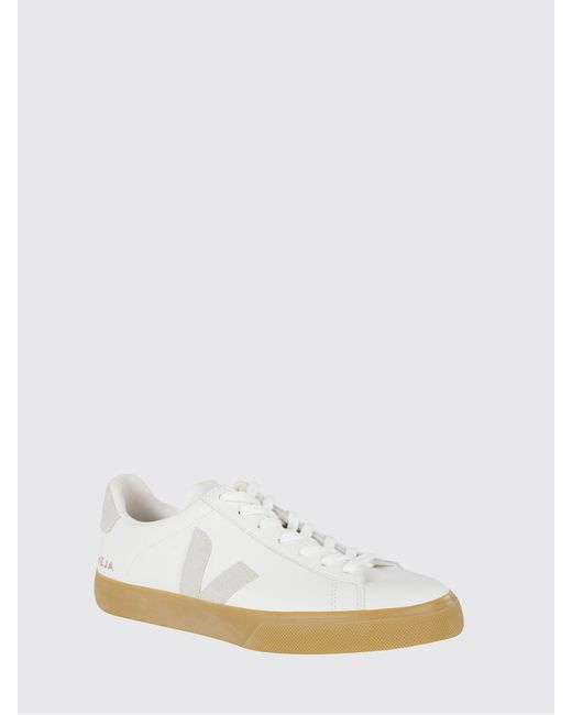 Veja White Campo O.T. Leather Trainers With Contrasting Logo for men