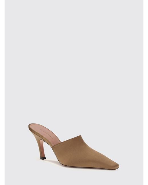 AMINA MUADDI Brown Jamie Silk Satin Mules