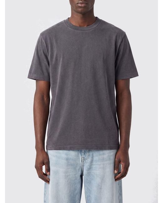 Our Legacy Gray Crewneck Cotton T-Shirt With Dropped Shoulders for men