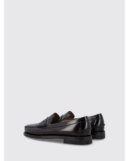 Sebago White Classic Dan Smooth Leather Penny Loafers With Leather Sole for men